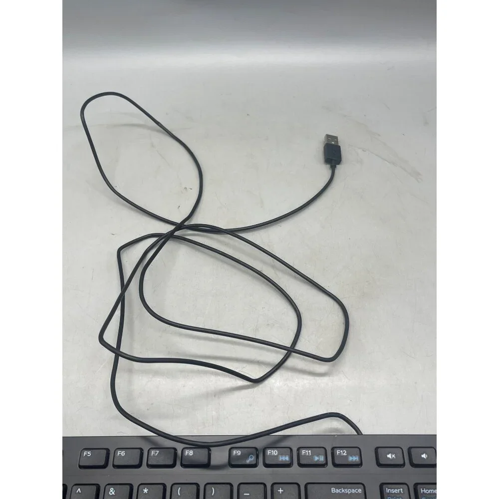 dell keyboard USB wire kb-216 black slim READ